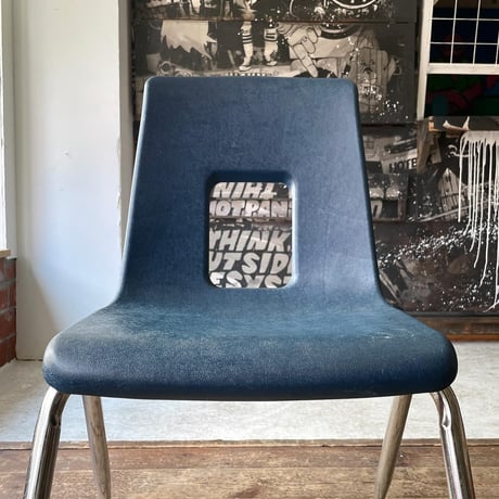 USED STEEL LEG STACKING CHAIR