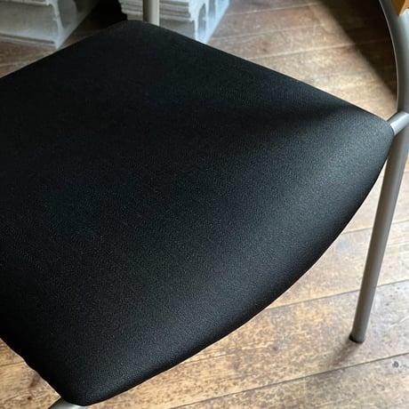 USED “WIESNER HAGER” STEEL & WOODEN FABRIC ARM CHAIR