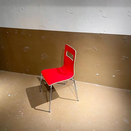 USED STEEL LEG PLYWOOD SEAT CHAIR