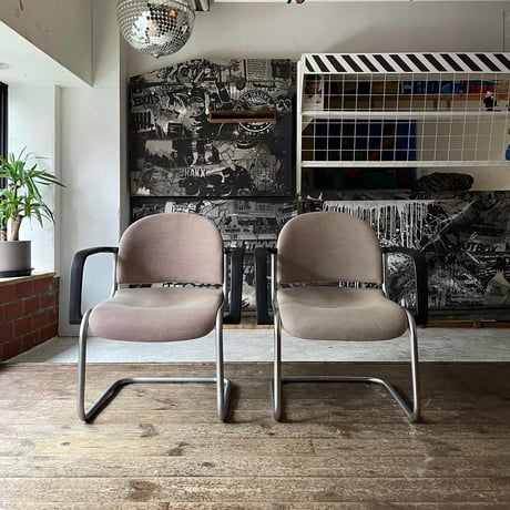 USED 80'S "MAUSER" FABRIC ARM CHAIR DESIGNED BY JURGEN LANGE