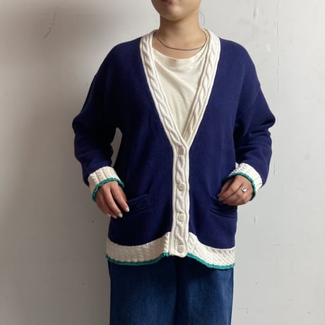 USED "90'S EDDIE BAUER" COTTON CARDIGAN