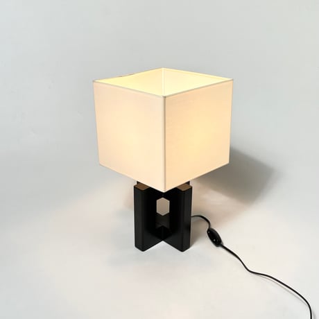 JAPAN USED FABRIC SHADE WOODEN TABLE LAMP
