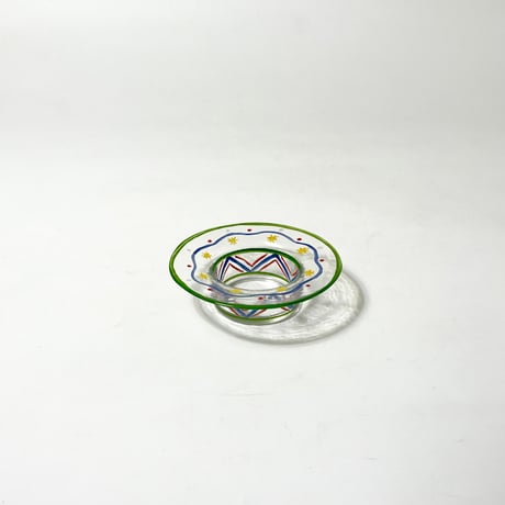 USED HAND PAINTED GLASS TRAY
