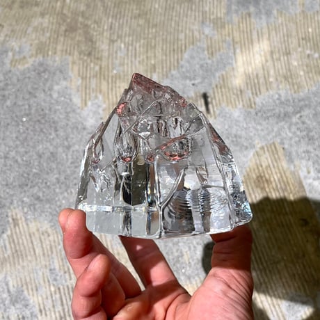 USED GLASS MOUNTAIN MOTIF PEN STAND