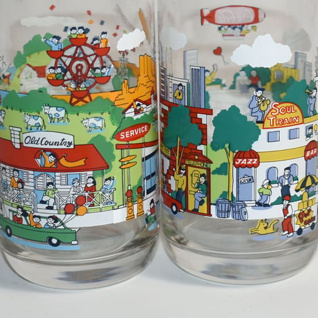 USED "COCA COLA" GLASS CUP SET