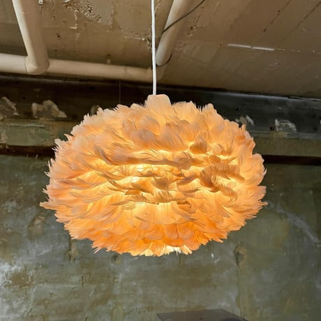 USED FAKE FEATHER PENDANT LAMP