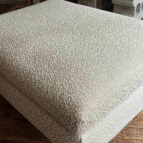 USED IRON LEG FABRIC OTTOMAN