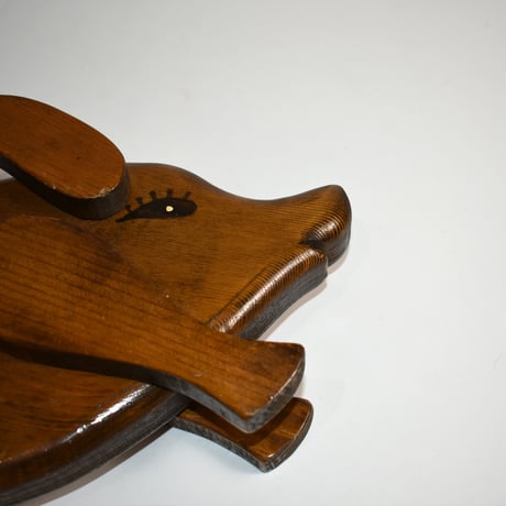 USED WOODEN HANDMADE PIG STATUE