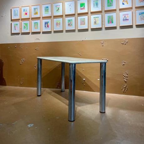 USED METAL LEG DINING TABLE