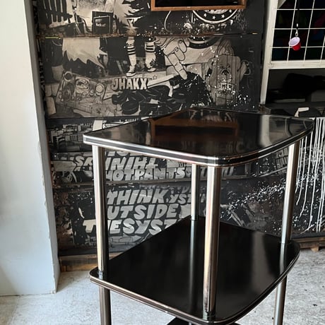 USED STEEL FRAME WOODEN DISPLAY RACK