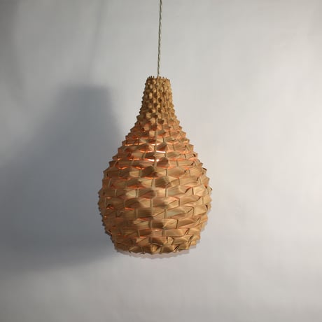 USED THIN BAMBOO SHEETS SHADE PENDANT LAMP