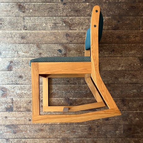 VINTAGE 70’S WOODEN FRAME FABRIC ROCKING CHAIR