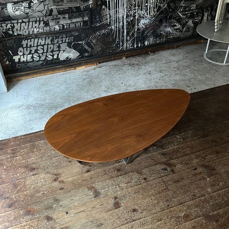 USED WOODEN IRON LEG COFFEE TABLE