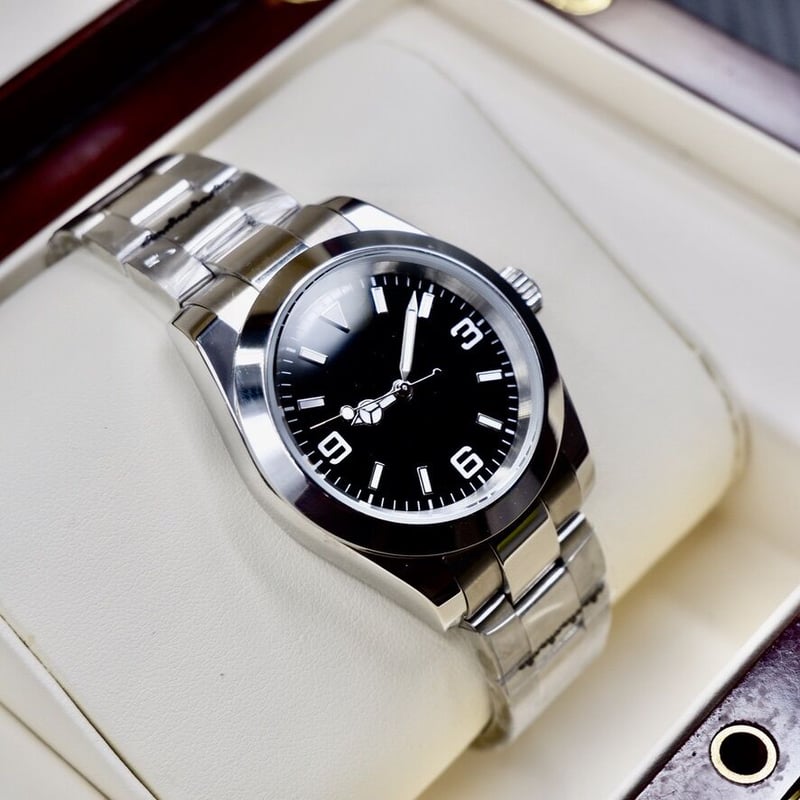 PARNIS メンズ自動巻き腕時計 エクスプローラー 39mm サファイア 