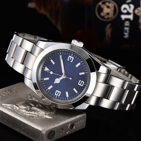 PARNIS メンズ自動巻き腕時計 エクスプローラー 39mm サファイアクリスタル 機械式 パーニス  R38
