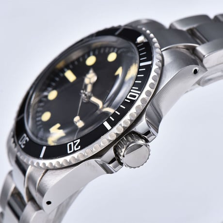 PARNIS メンズ自動巻き腕時計 サブマリーナー 39mm ヴィンテージ レトロ パーニス V12