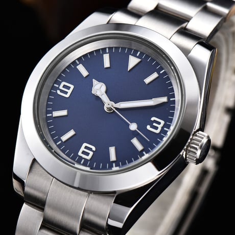 PARNIS メンズ自動巻き腕時計 エクスプローラー 39mm サファイアクリスタル 機械式 パーニス  R38
