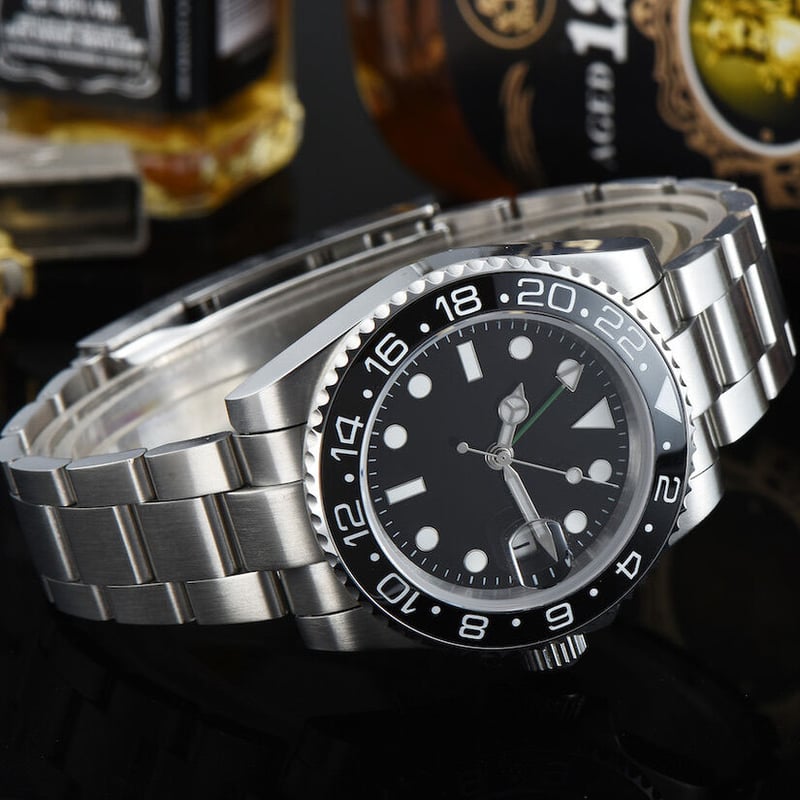 自動巻きGMT腕時計 ステンレススチール 黒　Ｒ 楽天市場】【レビュー特典付き】ジーエムティーマスターB GMT 機械式