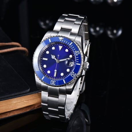 PARNIS メンズ自動巻き腕時計 サブマリーナー 40mm サファイアガラス 機械式 パーニス ブルー R29