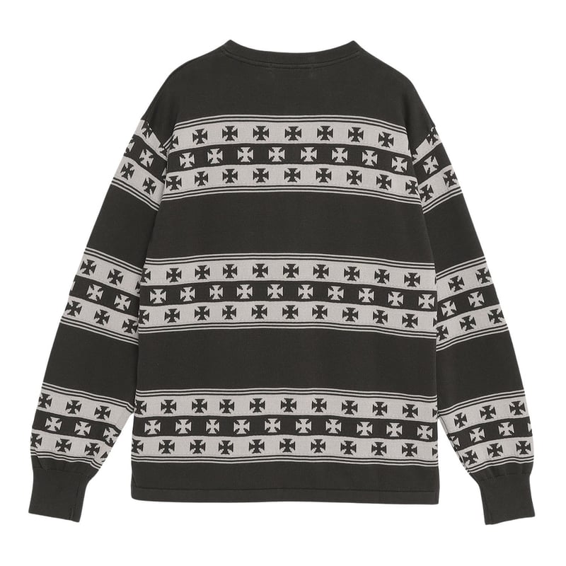 DAZZLE SUGAR Jacquard Henley L/S tee | Throttl
