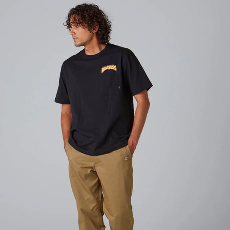 (MOONEYES x DOGTOWN x BLUCO) ポケットTシャツ -Fire-