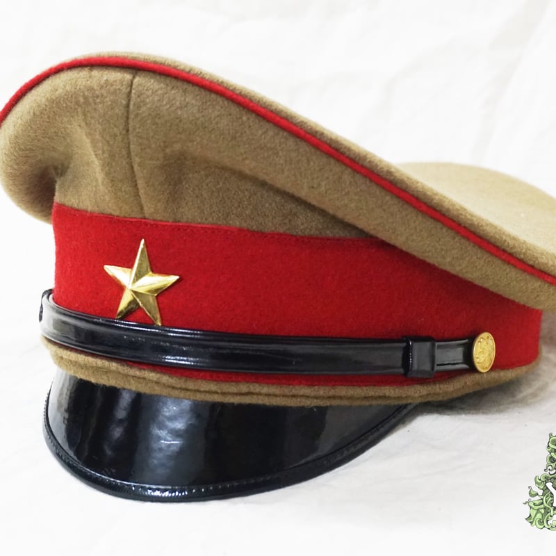 【特別企画・激レア】日本帝国陸軍 45式将校軍帽　（焦香色ウール） オーダーメイド)日本帝国陸軍 45式将校の軍帽（ドイツ型紙） | 止水工坊