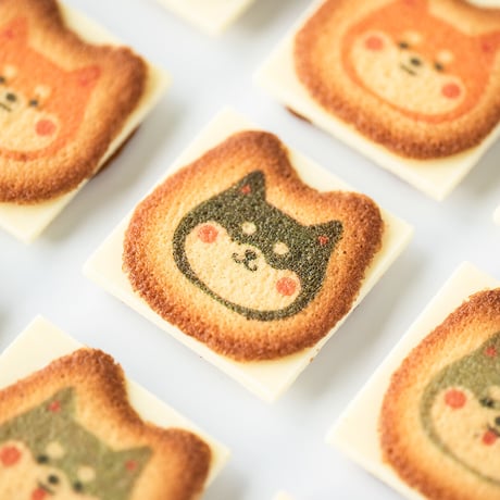 まめしばまみれ　キャラメル味　8個入り　犬　クッキー　ラングドシャ