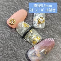 〔プレミアム〕ゴールド5.5㎜BASICノット３リング ストーン・パール付き