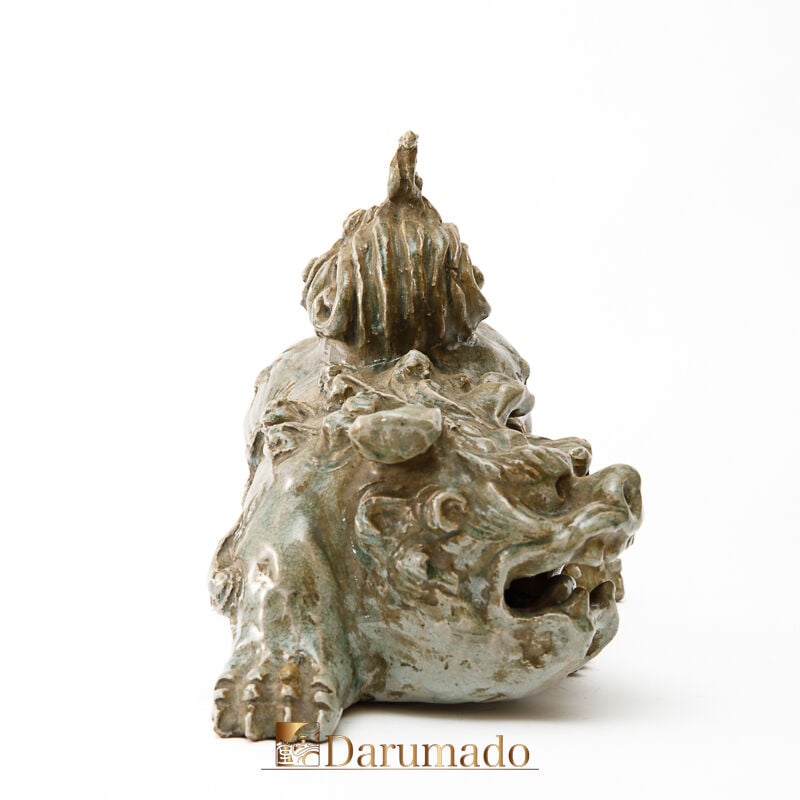 土人形 獅子 民芸 古道具 アンティーク 高さ約10cm 古萩 獅子 | 古美術 達磨堂