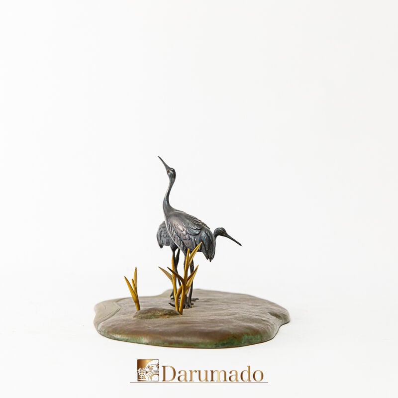 鶴置物（銀・銅） | 古美術 達磨堂