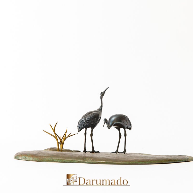 鶴置物（銀・銅） | 古美術 達磨堂