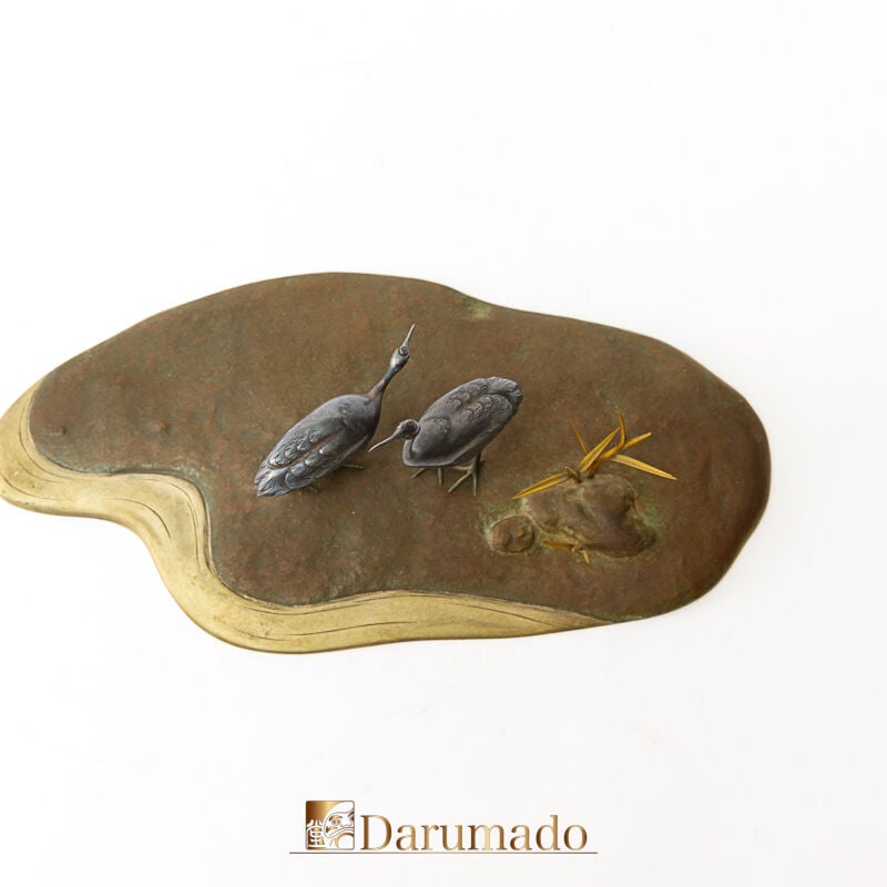 鶴置物（銀・銅） | 古美術 達磨堂