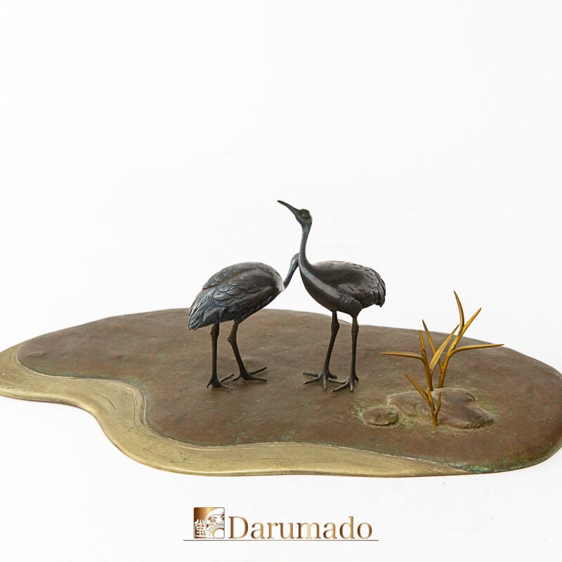 鶴置物（銀・銅） | 古美術 達磨堂