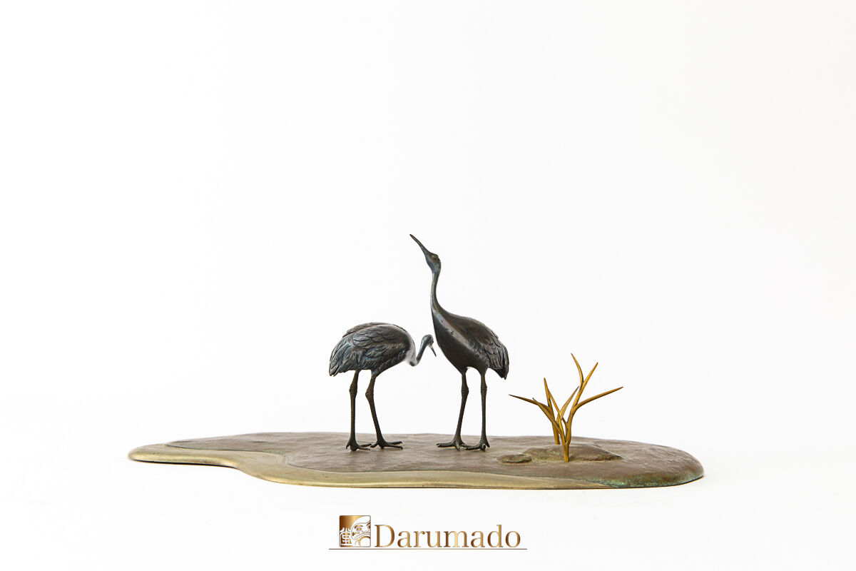 鶴置物（銀・銅） | 古美術 達磨堂
