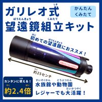 【10個セット】名取天文台オリジナル ガリレオ式 約2.4倍 望遠鏡組立キット
