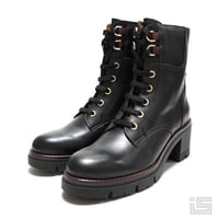 PIKOLINOS ピコリノス W0B-8552C1 Black ブラック 黒 レースアップ ショートブーツ 厚底 タンクソール レディースシューズ スペインブランド  【正規取扱品】 【24aw】