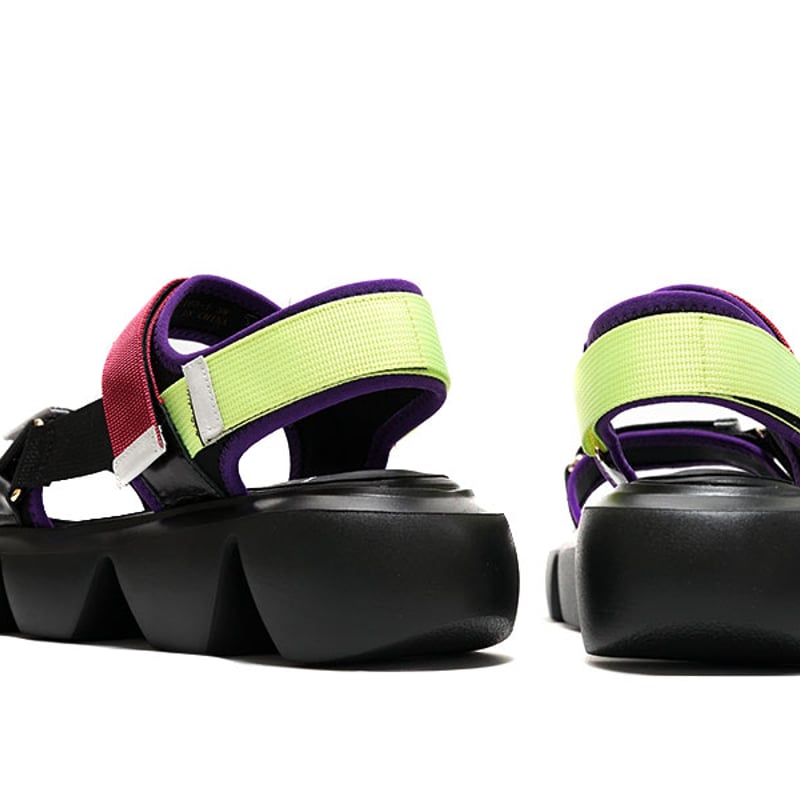 MANA マナ 532165 Black Combi カラーベルクロサンダル ウェーブソール