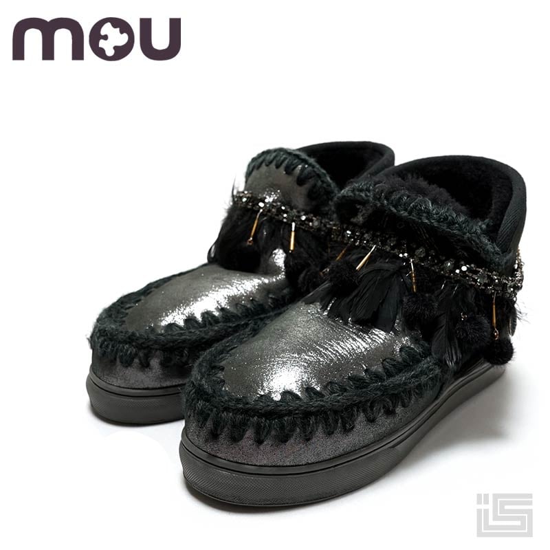 MOU ムー Black ESKIMO SNEAKER POM NECKLACE ハンドメイ