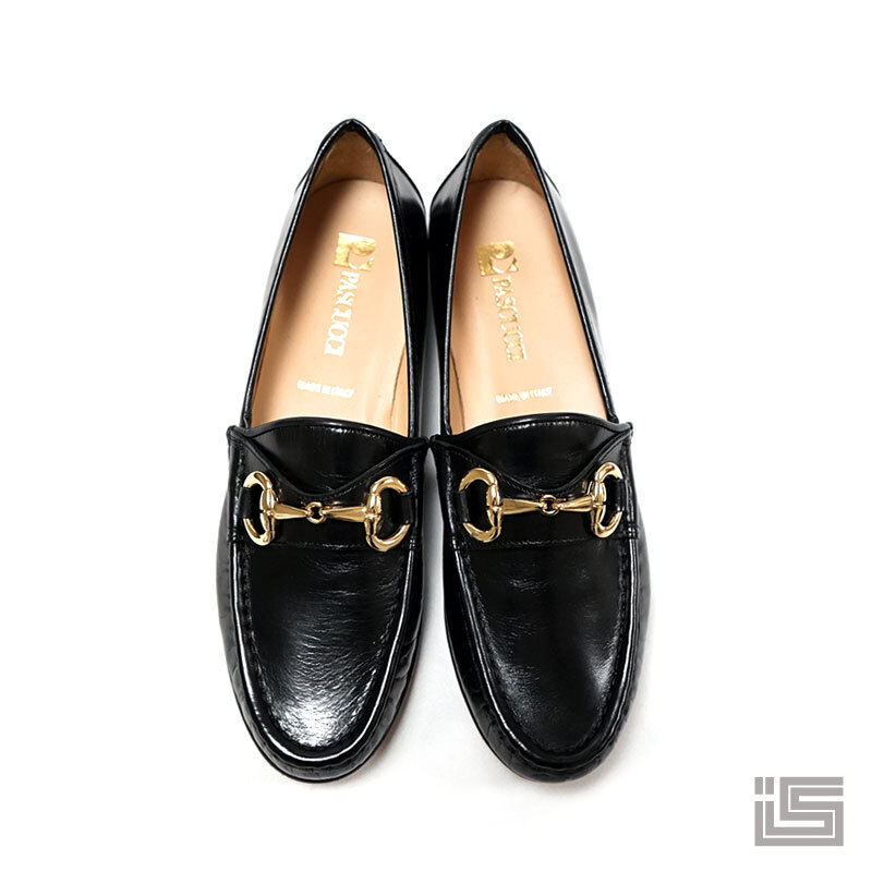 PASCUCCI パスクッチ 3238 Black/c ビットローファー 本革 マニッシュ