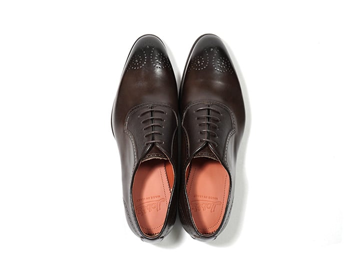 極美品 Lobb’s 革靴 40 黒 プレーントゥ イタリア製 本革 内羽根 LOBB'S ロブス 2501 DARK BROWN/C 内羽根プレーントゥにメダリオン イ