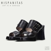 HISPANITAS ヒスパニタス HV243354 Black プラットフォームオープントゥサンダル ミュール
