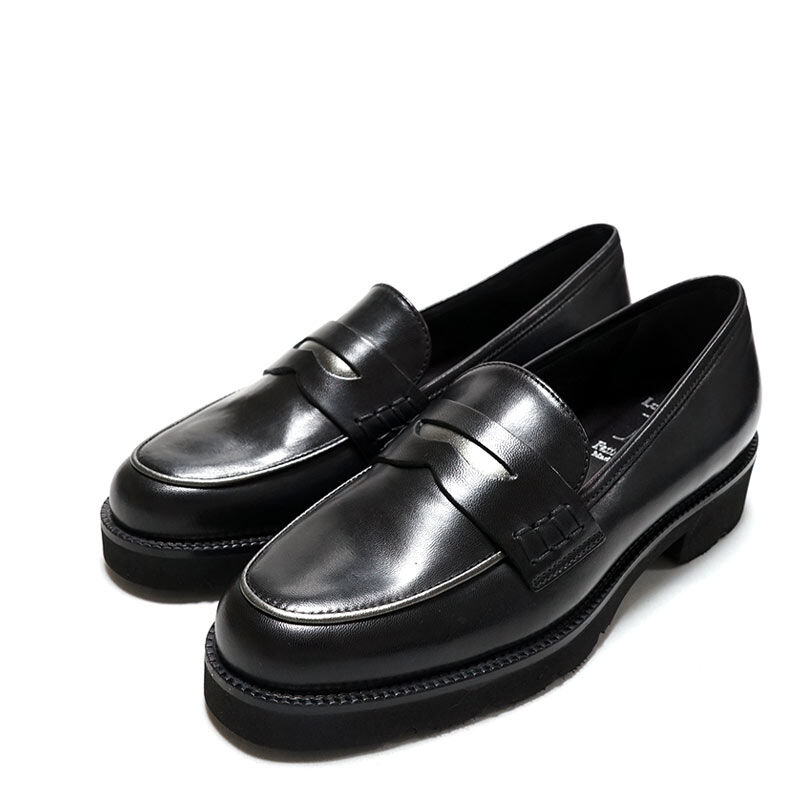 LUCA GROSSI ルカグロッシ K036M Black 軽量コインローファー 本革 レザ