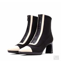 HISPANITAS ヒスパニタス CHI243714 Black/C ブラックコンビ ショートブーツ センタージップデザイン スペインブランド インポート 【正規取扱品】 【24aw】