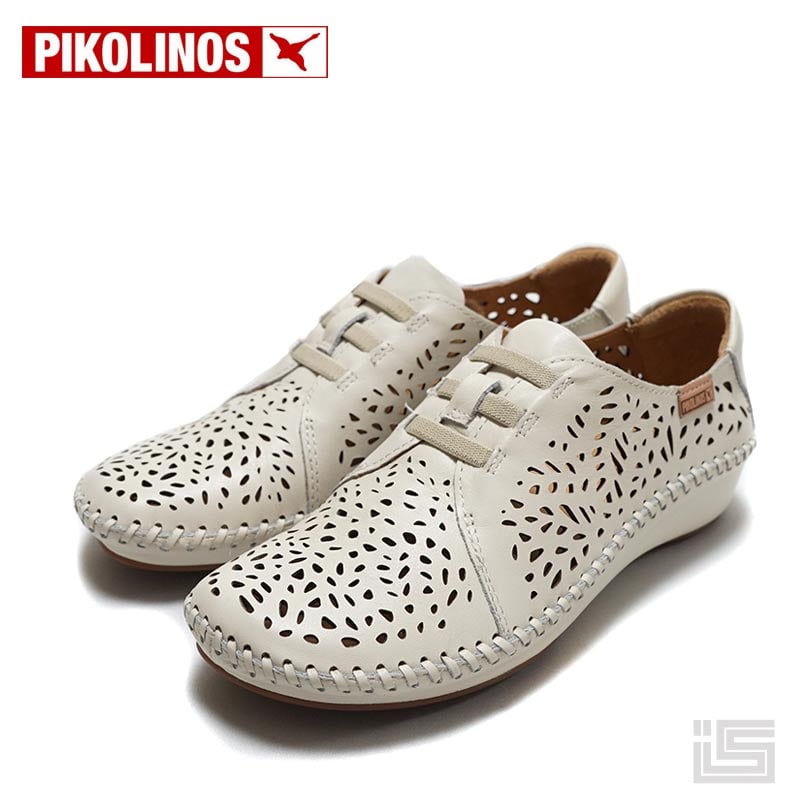 PIKOLINOS ピコリノス 655-4783 Ivory 型押しレザースリッポンシューズ