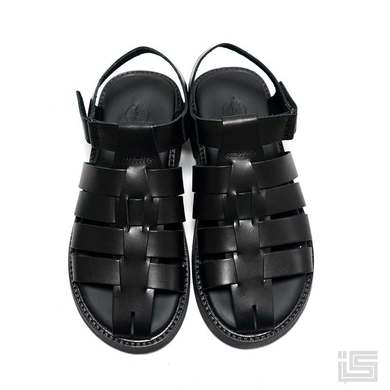 ZEUS ゼウス 23009 Black メンズ 本革 グルカサンダル イタリア | IBAR