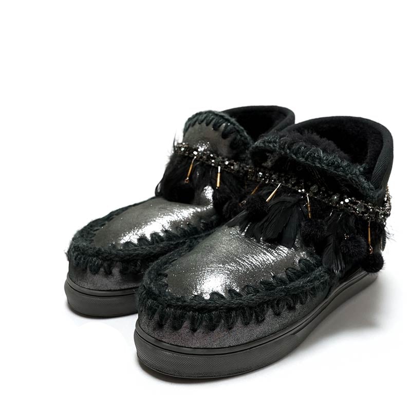 MOU ムー Black ESKIMO SNEAKER POM NECKLACE ハンドメイ