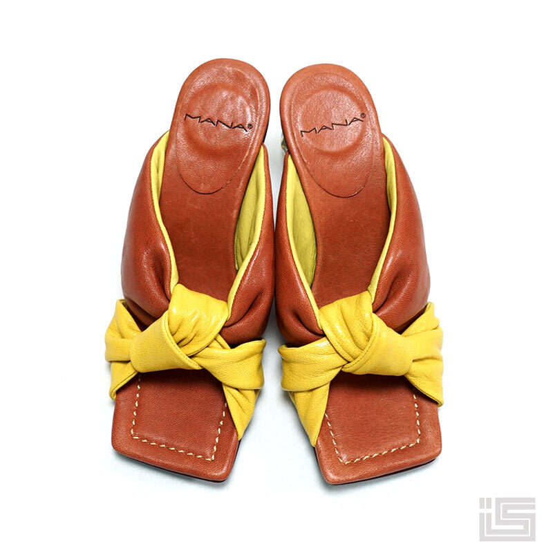 MANA マナ 522143 Yellow/c ボールノット・ミュール ダイヤモンドの
