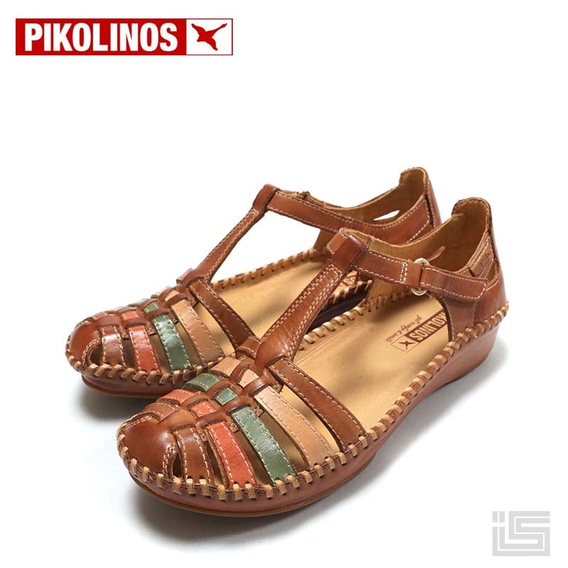 Henp・ミサンガ ( ナチュラル×ブラウン×ターコイズ)足首用 PIKOLINOS ピコリノス 655-0843 ブラウン かかとが隠れるサンダル