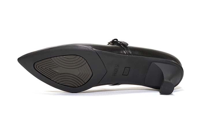 YOSHITO ヨシト 4411 Black ブラック ポインテッドトゥ 甲ストラップ V