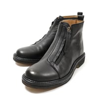 SAYA サヤ 50923Z Black 本革 ジッパーショートブーツ レディース キャップトゥ ハンサムスタイル 履き心地のいい プラット製法